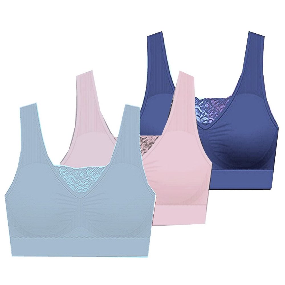 Delta Burke Seamless Padded Comfort Bra w/Removable Pads-3-Pack